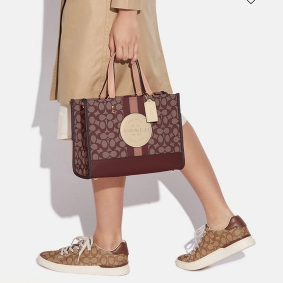 Coach Tan and Brown Signature Handbag - Picture 8 of 9